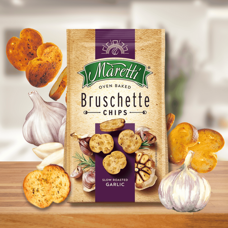 Bruschetta Czosnkowa Chrupiące Grzanki Pieczone Przekąska Maretti 70g