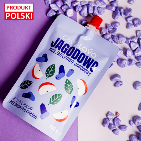 OWOLOVO Mus jabłkowo-jagodowy Jagodowo 200g
