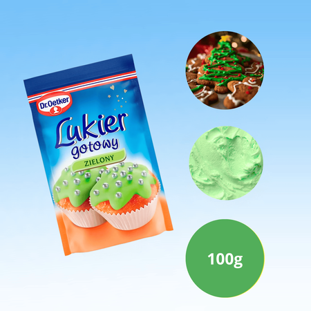 Dr Oetker lukier gotowy zielony dekoracyjny świąteczne wypieki 100g