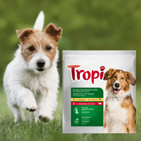 Tropi mokra karma dla psa mix smaków drób i wołowina 400g