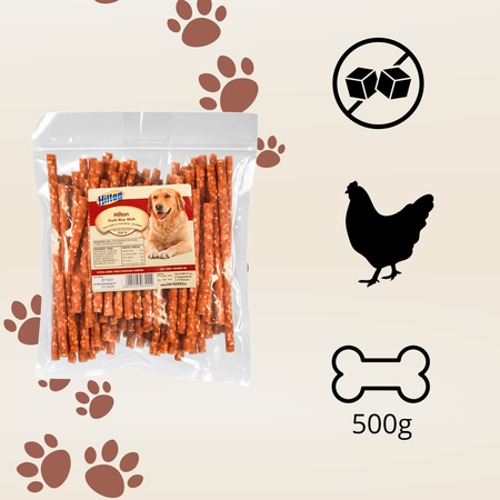 PRZYSMAK SMAKOŁYK DLA PSA PATYCZKI Z KURCZAKIEM I RYŻEM HILTON 500G