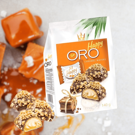Praliny waflowe karmelowe Premium Happy Oro Flis 140g