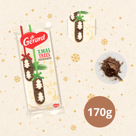 Ciastka kruche świąteczne choinki kakaowo śmietankowe Dr Gerard 170g