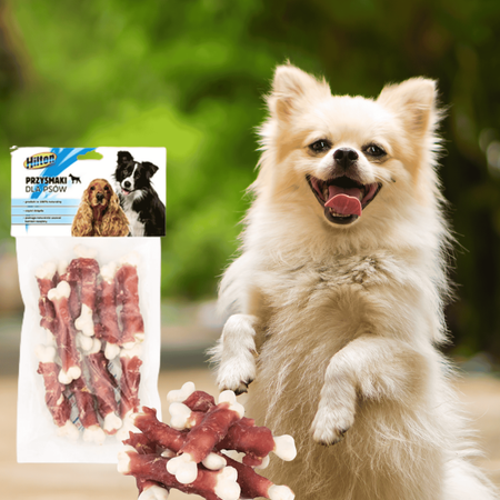 Przysmaki naturalne dla psa kostki z kaczką i wapniem Hilton 10 szt 75g