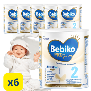Bebiko Pro+ 2 NutriFlor mleko następne dla niemowląt po 6. miesiącu 6x700g