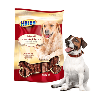 Przysmaki dla psa miękkie patyczki z kaczką i ryżem Hilton 100g