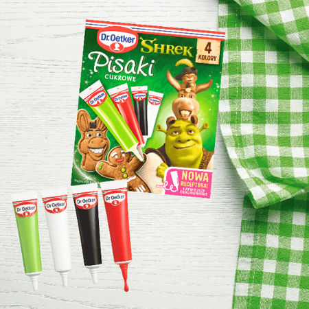 Dr Oetker pisaki cukrowe Shrek 4 kolory dekoracja świątecznych wypieków 68g