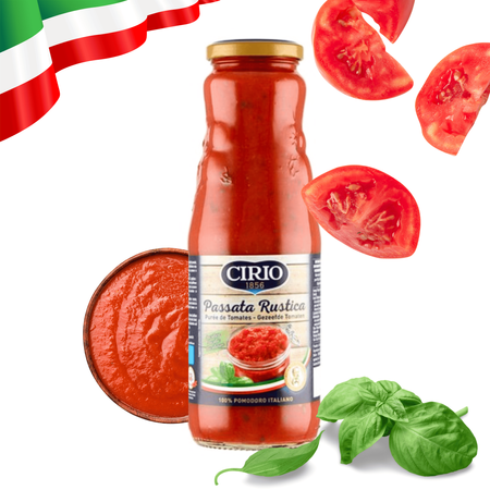 Passata Rustica z bazylią gęsty włoski przecier z pomidorów Cirio 680g