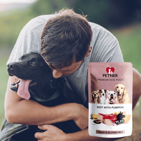 Mokra karma dla psa wołowina z dynią saszetka Petner 500g