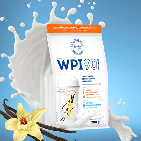 Izolat Białka Serwatkowego WPI90 Białko Whey protein Waniliowy 700g SPOMLEK