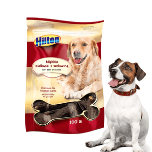 Przysmak dla psa miękkie kiełbaski z wołowiną Hilton 100g