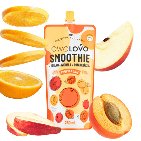 OWOLOVO Smoothie jabłko morela pomarańcza 250ml