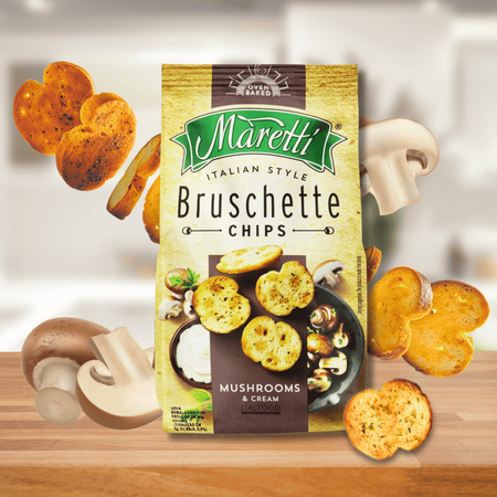 Bruschetta Grzyby w Śmietanie Grzanki Chrupka Przekąska Maretti 70g