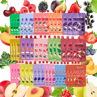 Mus deserek Mix musów OWOLOVO 16 smaków dla dzieci i dorosłych 48 x 200g