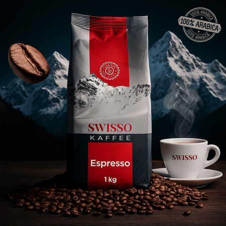 Kawa Ziarnista 100% Arabica 1kg –Swisso Kaffee Espresso - Aromatyczna