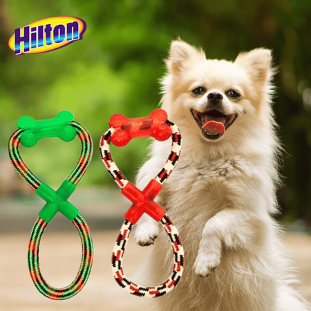 Zabawka gryzak dla psa bawełniany szarpak ósemka Hilton 27cm