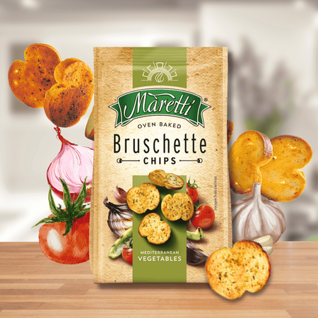 Bruschetta Mix Warzywny Chrupiące Pieczywo Grzanki Przekąska Maretti 70g