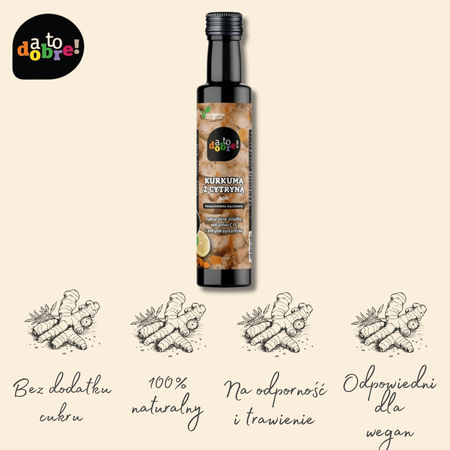 Sok z kurkumy z cytryną A to dobre! 100% naturalny NFC odporność 250ml