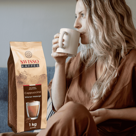Kawa Cappuccino Wiener Melange czekoladowa Swisso Kaffee Premium 1kg