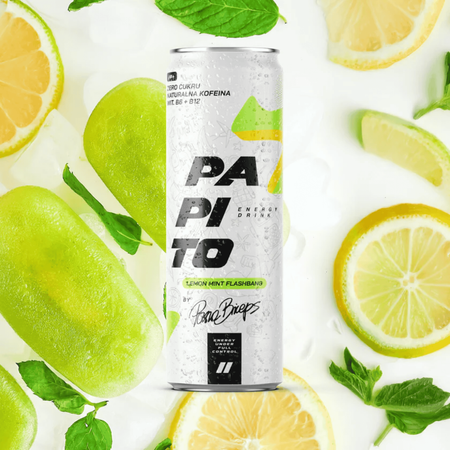 Papito Energy Lemon Mint Flashbang energetyk zero cukru z kofeiną 250ml
