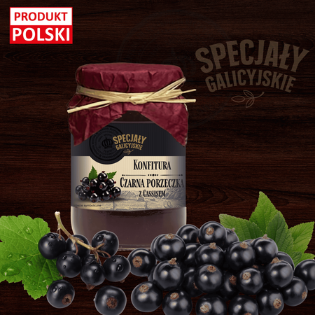 Konfitura Czarna Porzeczka i likier Cassis domowa Specjały Galicyjskie 200g