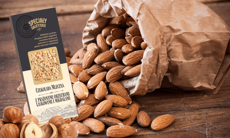 Czekolada Mleczna z orzechami migdałami premium Specjały Galicyjskie 85g