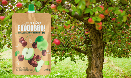 OWOLOVO Mus jabłkowy - wiśniowy EKO 200g Bio