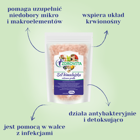 Sól Himalajska gruboziarnista naturalna spożywcza Zdrovita 500g