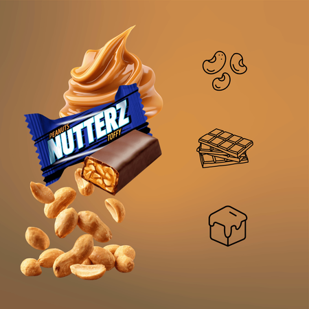 Cukierki toffi z orzeszkami ziemnymi Nutters Flying Cow duże opakowanie 1kg