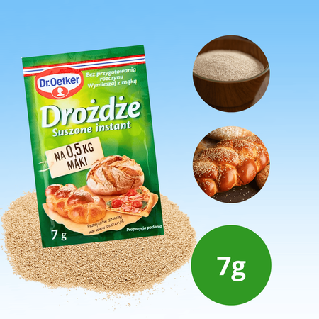 Dr Oetker drożdże suszone instant idealne do świątecznych wypieków 7g