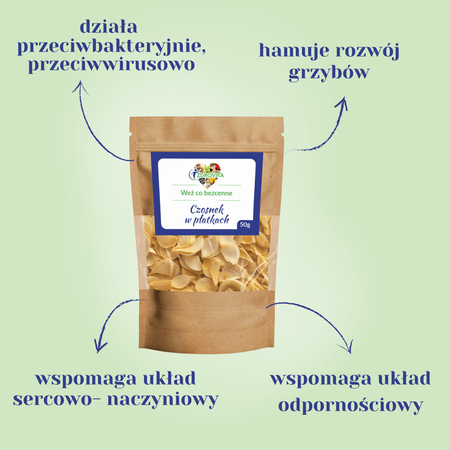 Czosnek w Płatkach suszony naturalny przyprawa do dań Zdrovita 50g
