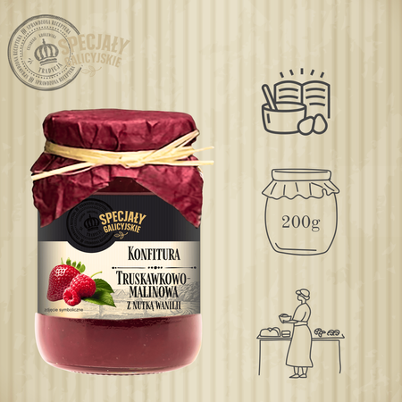 Konfitura Truskawka Malina Wanilia Specjały Galicyjskie 200g