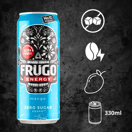 FRUGO ENERGY Mango Zero Sugar – napój energetyczny energy drink 330 ml