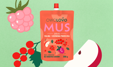 Mus owocowy OWOLOVO 3 smaki jabłko malina czerwona porzeczka 200g