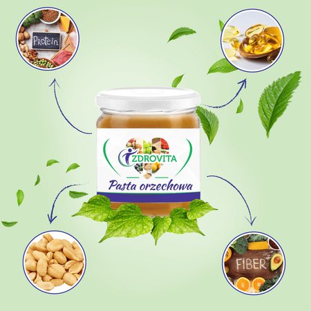 Pasta Orzechowa naturalna krem orzechowy zdrowa przekąska Zdrovita 500ml