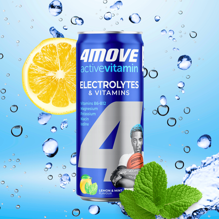 4MOVE Active Vitamin Cytryna&Mięta izotonik Witaminy - napój gazowany 330ml