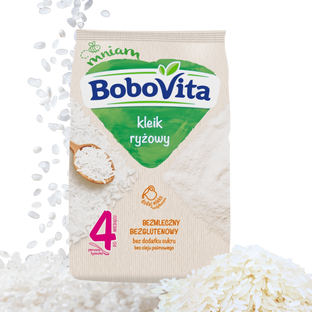 BoboVita Kleik ryżowy kaszka dla dzieci po 4 m. 160g bezglutenowy bez mleka