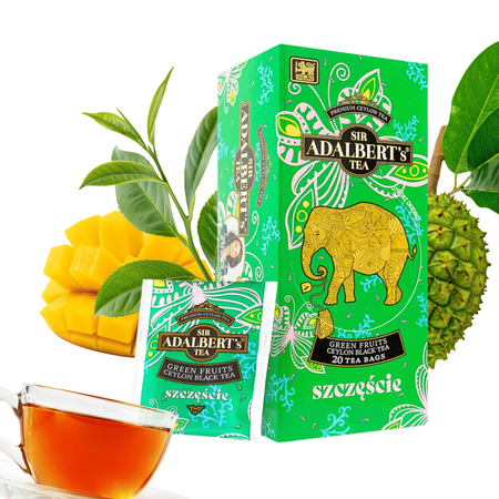 Adalbert’s Tea Szczęście Green Fruits czarna herbata tropikalna 20 torebek