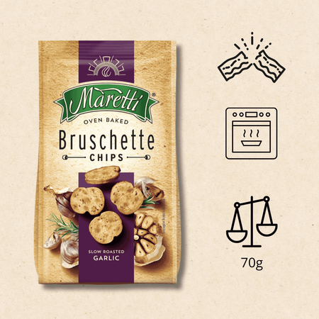 Bruschetta Czosnkowa Chrupiące Grzanki Pieczone Przekąska Maretti 70g