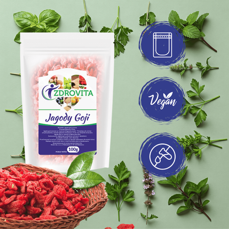 Jagody Goji suszone superfoods odporność zdrowa przekąska Zdrovita 100g