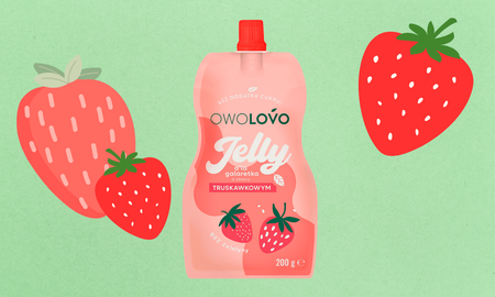 OWOLOVO Jelly galaretka w tubce jabłko truskawka bez dodatku cukru 200g