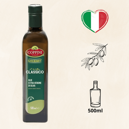 Oliwa Extra Vergine delikatna i uniwersalna włoska Coppini Classico 500ml