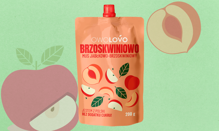 OWOLOVO Mus jabłkowo-brzoskwiniowy Brzoskwiniowo 200g