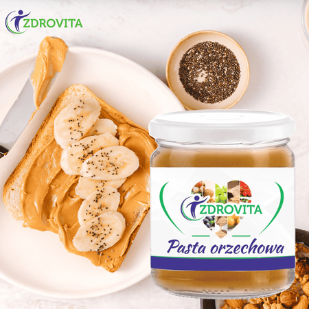 Pasta Orzechowa naturalna krem orzechowy zdrowa przekąska Zdrovita 500ml