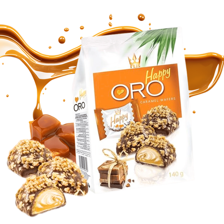 Praliny waflowe karmelowe Premium Happy Oro Flis 140g