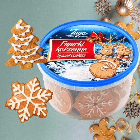 Pierniki korzenne Figurki Świąteczne kruche ciasteczka świąteczne Tago 250g
