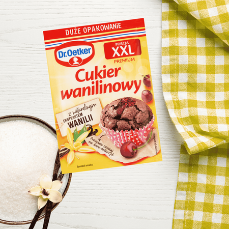 Dr. Oetker Cukier Wanilinowy XXL duże opakowanie z ekstraktem wanilii 43g