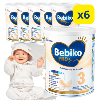 Bebiko Pro+ 3 NutriFlor formuła na bazie mleka dla dzieci po 1. roku 6x700g
