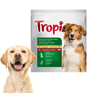 Tropi mokra karma dla psa mix smaków drób i wołowina 400g