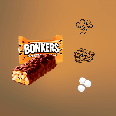 Chrupiące mini batony z orzechami i kuleczkami Bonkers 1kg